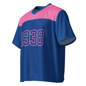 เสื้อฟุตบอลตาข่ายสีน้ำเงินกรมท่าชมพู ยูนิเซ็กซ์ ปี 1938 แขนสั้น คอวี ระบายอากาศได้ดี เสื้อกีฬาทีม  รับผลิตตามสั่ง ขายส่ง - Product Image 4