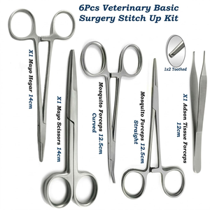 Kit de couture vétérinaire pour petits animaux, porte-aiguilles, ciseaux et forceps Adson, ensemble chirurgical - Product Image 3