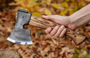 Handmade Small Carving <b>Axe</b>: Custom Engraved Carbon Steel, Ash Wood <b>Handle</b> - Product Image 5