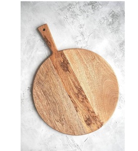 Planche à découper en bois naturel avec poignée ronde, pour la cuisine et la maison, idéale pour couper les fruits, les aliments et les légumes. - Product Image 1