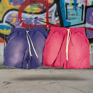 Pantalones Cortos Deportivos Personalizados de Verano, Estilo Hip Hop, Secado Rápido, Vintage, Desgastados, Lavados con Ácido - Product Image 5