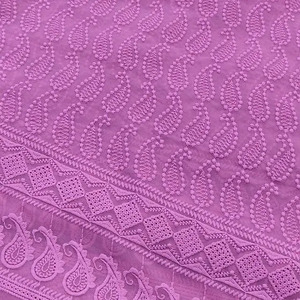 Tela de tul bordada Schiffli, tela de encaje de red, tela de organza para moda modesta, abaya, caftán, venta al por mayor, calidad premium, lista para usar. - Product Image 3