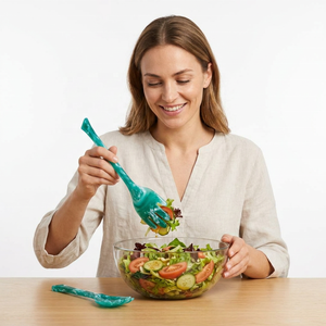 Ensemble de cuillères à salade personnalisées en résine Aqua, lavables au lave-vaisselle, écologiques, fabriquées à la main - Product Image 1