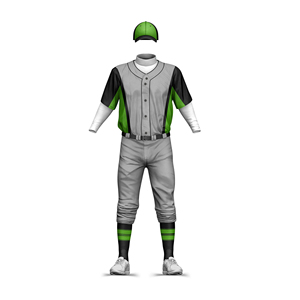 Custom Baseball Uniform Jersey and Pants Set <b>Button</b> Up Team Kit Gray Red <b>Black</b> Sublimation Print Breathable Men's Adult Size - Product Image 3