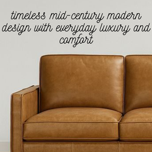 Sofá Contemporáneo de 3 Plazas en Cuero Cognac con Patas de Madera, Estilo Mid-Century, Mueble para Sala de Estar - Product Image 3