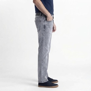 Jeans de Mezclilla de Alta Calidad para Hombre, Corte Recto, Lavado a la Piedra, Cintura Media, Corte Regular, Estilo Casual para Primavera, Tela de Algodón - Product Image 3