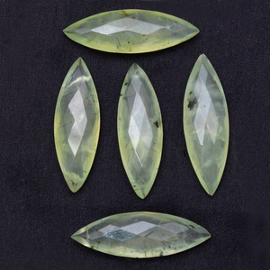 Prehnita AAA+ de 10x30mm, facetada, en forma de marquesa, briolette, cabujón de prehnita natural semipreciosa suelta para suministros de joyería - Product Image 3