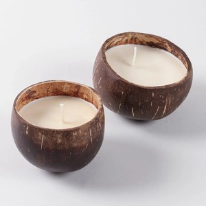 Vela de coco con concha de cera natural, velas perfumadas relajantes, decoración para el hogar personalizable hecha a mano, venta al por mayor - Product Image 2