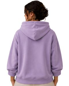 Sudadera con Capucha Extra Grande para Mujer, Lavanda, con Estampado Gráfico, de Algodón y Felpa, Manga Larga, Estilo Casual Urbano - Product Image 2