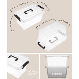 Set di 6 Contenitori di Plastica con Coperchi da 7 Quarti, Scatole Impilabili per Organizzazione e Stoccaggio - Product Image 2