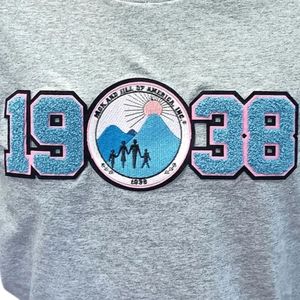 แจ็คแอนด์จิล 1938 เสื้อยืดเชนิลล์สำหรับผู้ชายแขนสั้นคอกลมผ้าฝ้ายเสื้อยืดเชนิลล์แพทช์ดีไซน์สบายๆสบายๆสไตล์วินเทจ - Product Image 6