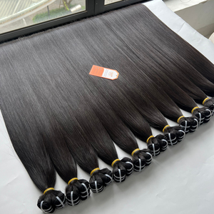 High Quality Double Drawn Virgin 100% Remy Raw Cuticle Aligned <b>Hair</b> Soft 1B Color Vietnamese Human <b>Hair</b> Bundle Wholesale - Product Image 5