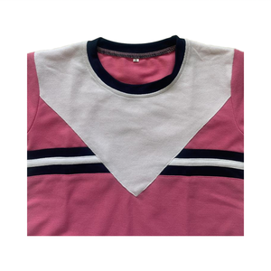 Servicio OEM Último diseño Niños O-cuello Agarre Mangas cortas Tira de contraste Estampado Ropa deportiva Camisetas - Product Image 3