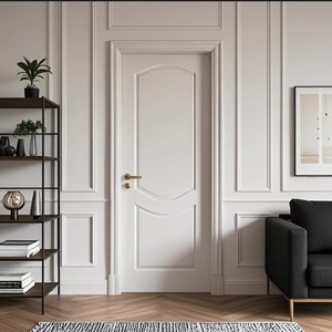 Puerta de Madera Maciza de Estilo Moderno con Arco, Puerta WPC con Aislamiento Acústico, Material de PVC, Apertura Lateral para Dormitorio, Hotel y Hospital - Product Image 6