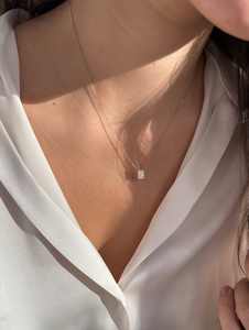 Collar con colgante de diamante de laboratorio de corte radiante de lujo, cadena solitaria de oro macizo, joyería al por mayor - Product Image 4