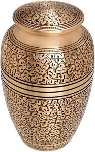 Luxury Adult Aluminum Memorial Cremation Urn Funeral <b>Ash</b> Holder <b>Keepsake</b> Tribute With Polished Decorative Finish - Product Image 6