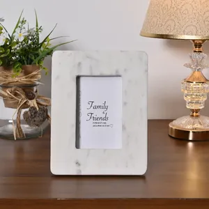 Stone Era Premium White Marble Fashionable Handmade Photo <b>Frame</b> <b>with</b> Wall <b>Mount</b> for Home Decor Office Display & Gifts - Product Image 2