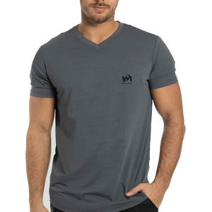 Vente en gros OEM – Nouveau T-shirt homme col en V léger en coton uni pour l'été - Product Image 1