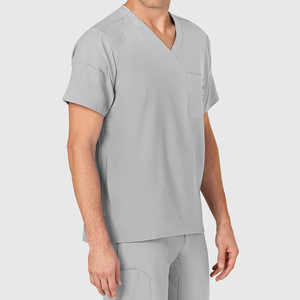 New Style Gray <b>Scrub</b> <b>Set</b> V-Neck Medical <b>Scrub</b> Suits Men <b>Scrub</b> <b>Set</b> For Unisex Hospital Clothing Wholesale Manufacturer - Product Image 3