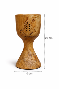Calice d'église en bois sculpté à la main, fait main, pour la communion chrétienne, coupe religieuse d'autel, finition polie, écologique - Product Image 6