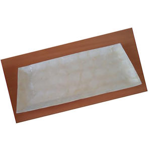 Bandeja de mosaico de capiz, artículos de vidrio y tapete de mesa con diseño blanco cuadrado, tamaño 20x40cm - Product Image 2