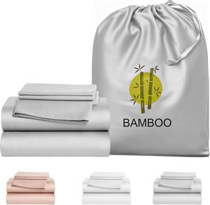 Juego <span class=keywords><strong>de</strong></span> Sábanas King Size <span class=keywords><strong>de</strong></span> Lujo Estilo Europeo, 100% Viscosa <span class=keywords><strong>de</strong></span> Bambú, 400 Hilos, Frescas, Suaves, Transpirables, Certificadas Oeko-TEX - Product Image 2