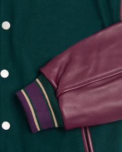 Veste de sport universitaire pour homme de haute qualité, 100% laine avec manches en cuir, col montant, vêtement d'hiver fin, nouveau style - Product Image 4