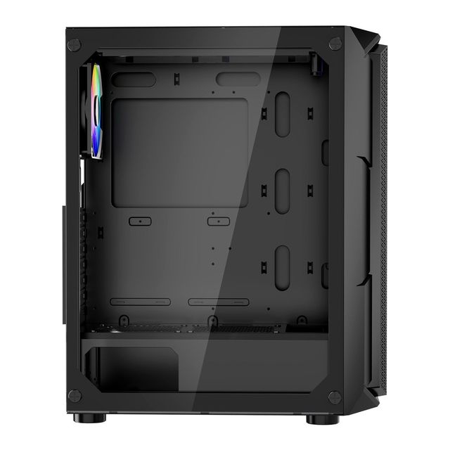 High-Airflow Mid-Tower PC Gaming Case with 4 X 120 mm ARGB Fans and Dust Filter Easy Cable Management Tempered Glass Panel