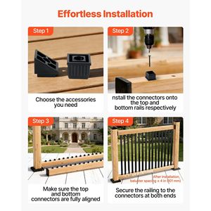 Confezione da 125 Pezzi di Balaustre in Alluminio Quadrate 3/4 x 26 Pollici, Balaustre Metalliche Cava per Ringhiere e Scale, Connessioni per Ringhiere e Balaustre da Esterno - Product Image 5