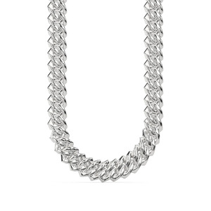 Cadena cubana de oro blanco de 10K con diamantes de moissanita talla redonda y claridad VVS, estilo Iced Out, joyería de lujo pesada de Hip Hop para hombre - Product Image 5