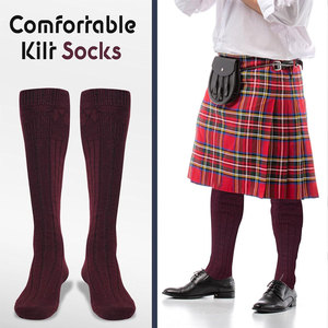 Custom Wholesale Scottish Highland Kilt Hose <b>Socks</b> Men's Traditional <b>Wool</b> Blend <b>Long</b> <b>Socks</b> Soft Ribbed Comfortable Fit - Product Image 5
