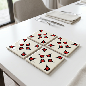 Handmade Resin Coaster <b>Set</b> with Red Heart Design Custom Decorative Drink Coasters Luxury Home Decor Table Accessories - Product Image 1