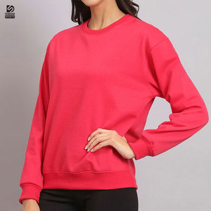 เสื้อสเวตเชิ้ตผู้หญิงสั่งทำขายส่งสำหรับฤดูใบไม้ร่วงและฤดูหนาว สีพื้น คอกลม ระบายอากาศได้ดี ผ้าฝ้าย 100% กันลม คุณภาพสูง - Product Image 2