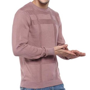 Suéter Casual de Punto con Patrón Geométrico Rosa para Hombre, Cuello Redondo, Corte Regular, Ropa de Otoño e Invierno, Sudadera para Adultos - Product Image 4