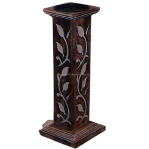 Soporte para quemador de incienso de madera de agar ecológico orgánico grande con recogedor de cenizas tallado a mano aromático - Product Image 5