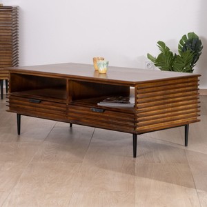 Vandana <b>Silver</b> Space-style <b>coffee</b> <b>table</b> in teak and mango wood - Product Image 1