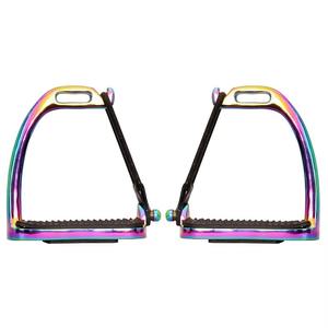 Horse Riding Adult and Child Stainless Steel Stirrup Irons Customize Logo Customized Cast Stainless Steel Jointed Stirrup Irons - Product Image 1