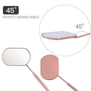 45 Degree Viewing Angle HD Clear Reflective Lash Extension <b>Mirrors</b> Medical Steel Smooth Anti-Slip Handle Eyelash <b>Mirrors</b> - Product Image 1