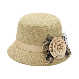 Wool <b>Bucket</b> <b>Hat</b> With Floral Applique Embroidery For <b>Women</b> Spring Autumn Casual European Style - Product Image 2