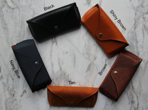 Vintage Cowhide Leather <b>Glasses</b> Pouch Luxury Soft Genuine Case Slim Handmade <b>Reading</b> Spectacles Cover Sleeve LGC-0134 - Product Image 6