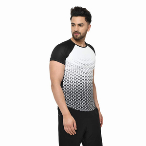 <b>Men's</b> <b>Black</b> Short Sleeve O-Neck <b>Slim</b> <b>Fit</b> Quick Dry Sporty T-<b>Shirt</b> Knitted Polyester Solid Color Crew Neck Workout Wear T-<b>Shirt</b> - Product Image 3