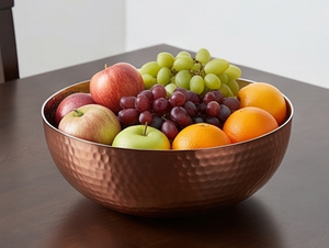 Bol à salade martelé minimaliste de haute qualité, fait main, parfait pour les fêtes d'inauguration et les dîners - Product Image 5