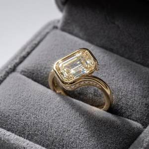 14K Solid Gold Lab Grown 2.01 CT Emerald Cut Solitaire <b>Diamond</b> Unique Band <b>Ring</b> For Women's Fine Surprise Gift For Girlfriends - Product Image 3