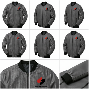 Chaqueta Bomber para Hombre al por Mayor, Chaqueta de Cuero PU con Logotipo Personalizado, Cierre de Cremallera, Estilo Bomber Informal - Product Image 6