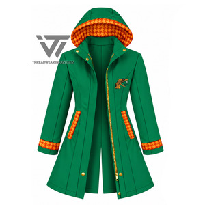 Vêtements en gros de l'Université A&M de Floride : Veste imperméable à capuche pour femme à motif pied-de-poule, veste d'extérieur coupe-vent brodée sur mesure - Product Image 1