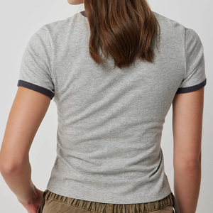 Camiseta de Manga Corta para Mujer, Ecológica, 100% Algodón Orgánico, Cuello Redondo, con Logo, Secado Rápido, Transpirable, para Verano - Product Image 2