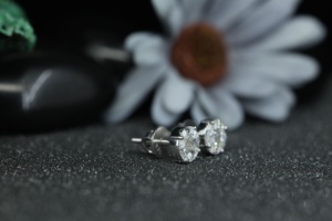 Round Cluster Moissanite Stud <b>Earrings</b> 925 Sterling Silver | Diamond Look Screw <b>Back</b> <b>Earrings</b> for Women - Product Image 3
