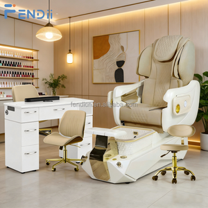 Chaise de pédicure professionnelle pour salon de beauté avec système de massage et élégante cuvette en verre pour les pieds - Product Image 3