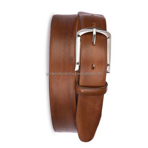 Cinturón informal de cuero marrón liso para hombre, duradero, clásico, con hebilla de metal plateado, cinturones de cuero y accesorios para unisex - Product Image 5