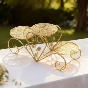 Crown Shape Black Metal <b>Cake</b> <b>Stand</b> <b>3</b> <b>Tier</b> Round Dessert Display Handmade Metal <b>Stand</b> for Home Decoration Events - Product Image 3